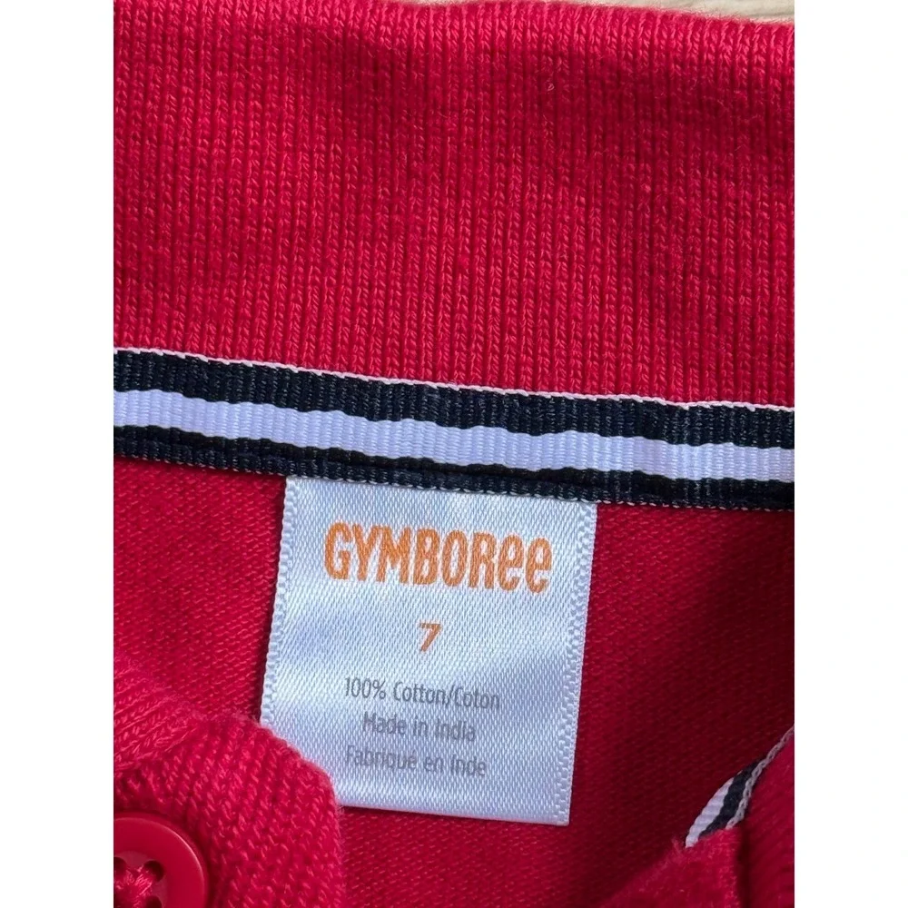 NWT Boys Kids Gymboree playproof‎ uniforms nanotex short sleeve red polo size 7